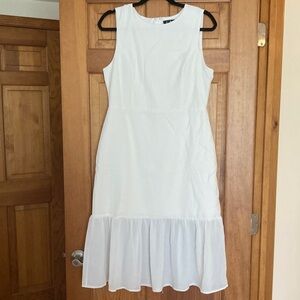 Lulu's White Midi Flounce Dress XL
